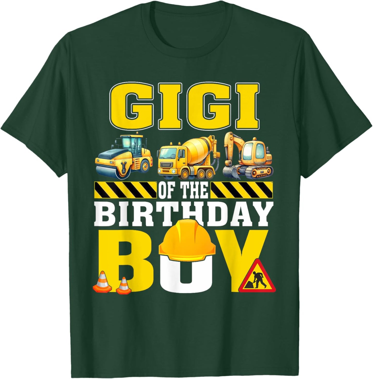 Gigi Of The Birthday Boy Construction Worker Birthday T-Shirt - T-Shirt | Forest