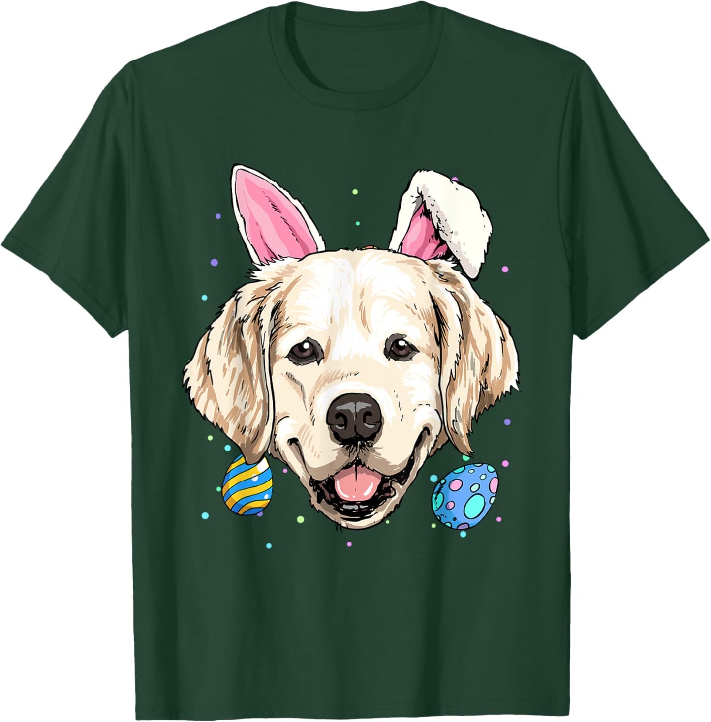 Happy Easter Bunny Golden Retriever Puppy Animal Dog Lover Women Kids T-Shirt - T-Shirt | Forest