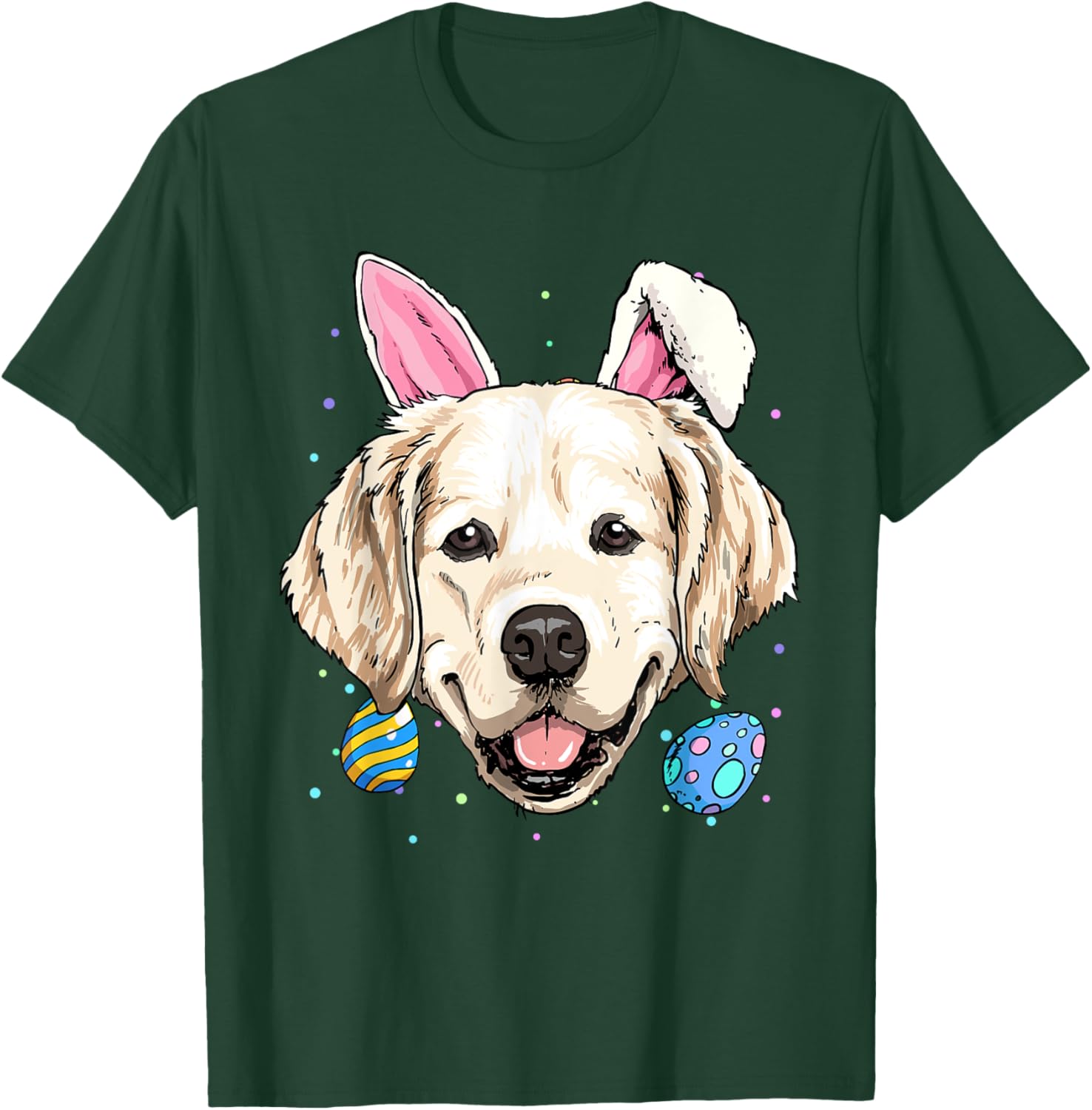 Happy Easter Bunny Golden Retriever Puppy Animal Dog Lover Women Kids T-Shirt - T-Shirt | Forest