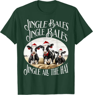 Jingle Bales Jingle Bales Jingle All the Hay Christmas Cows T-Shirt - T-Shirt | Forest