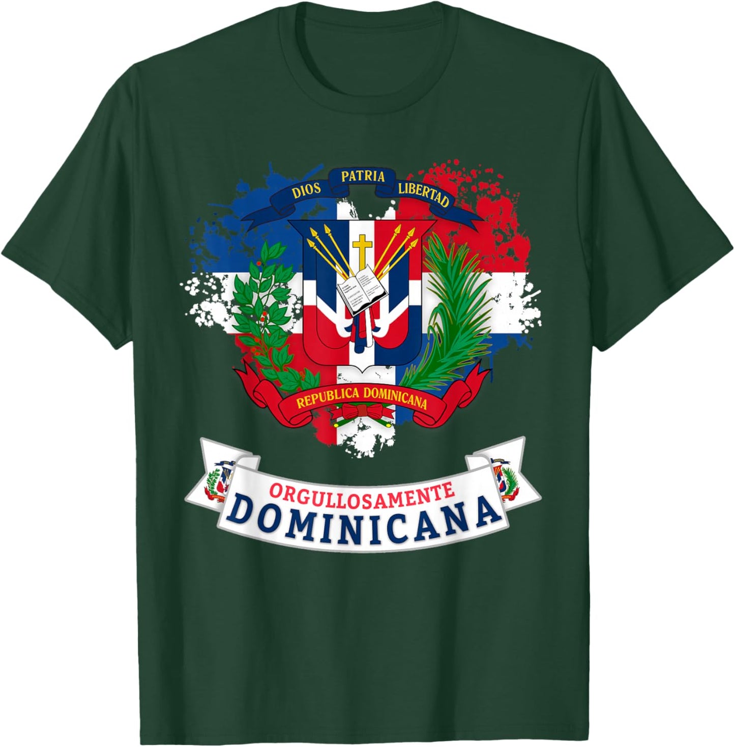 Coat of Arms Republica Dominicana For Kids & Dominican Flag T-Shirt - T-Shirt | Forest