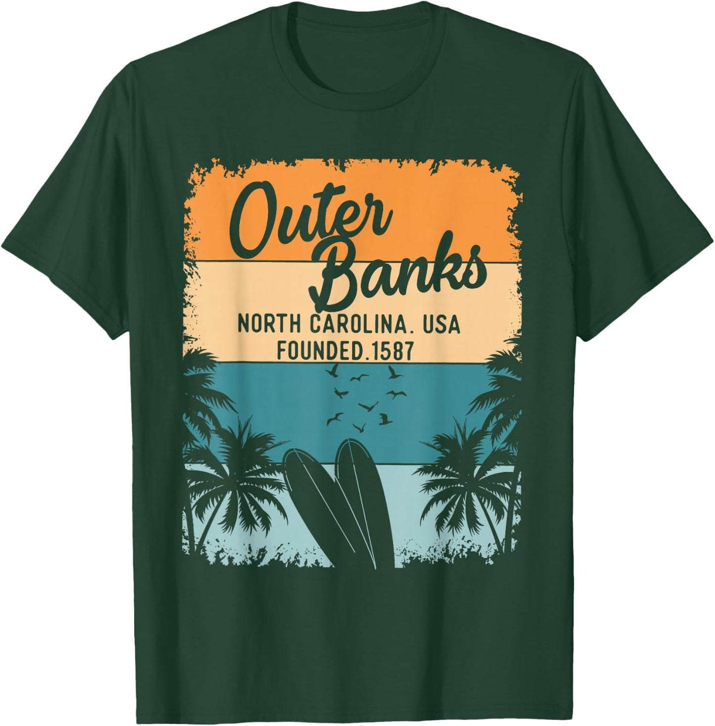 Outer Banks Shirts Men Women OBX North Carolina NC T-Shirt - T-Shirt | Forest