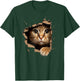 Cute Kitten Looks from Torn Fabric - Cats Small T-Shirt - T-Shirt | Forest