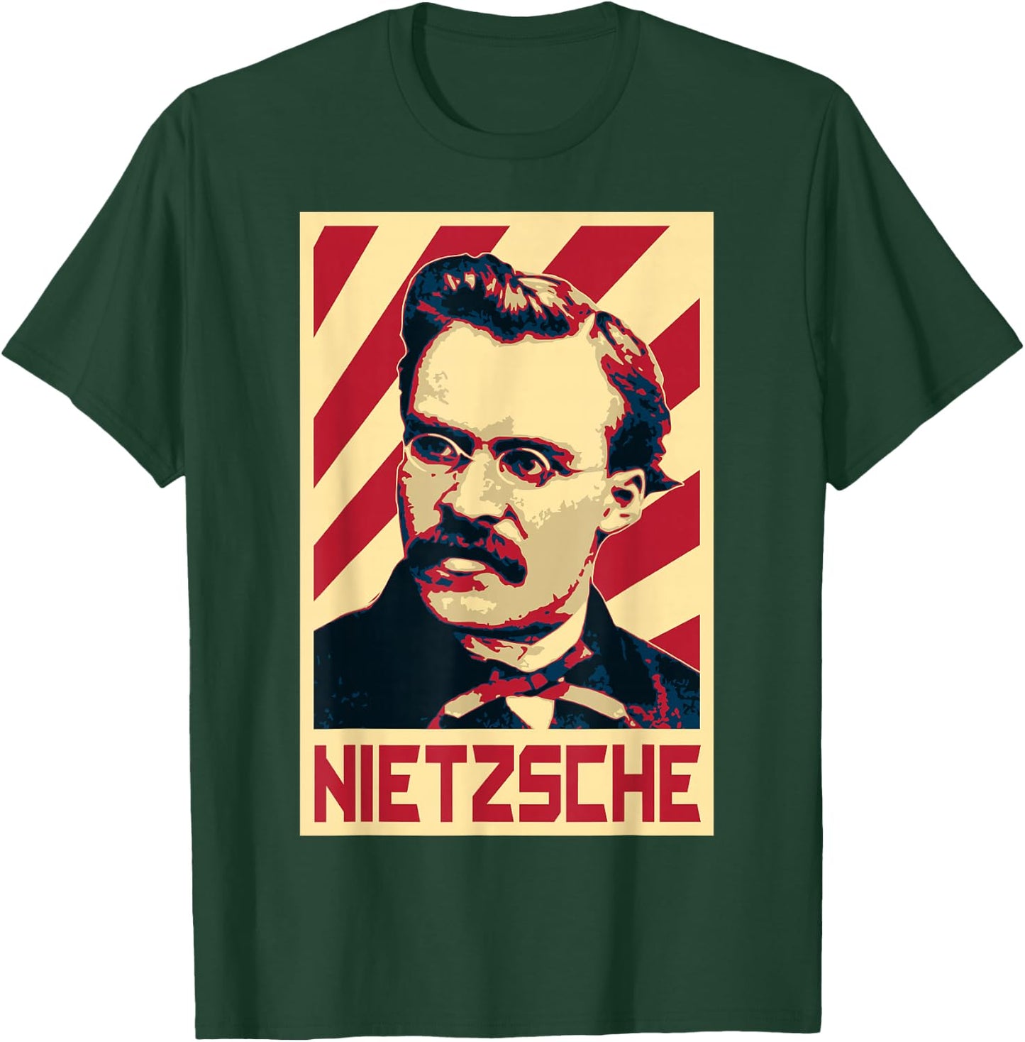 Friedrich Nietzsche Retro Propaganda T-Shirt - T-Shirt | Forest