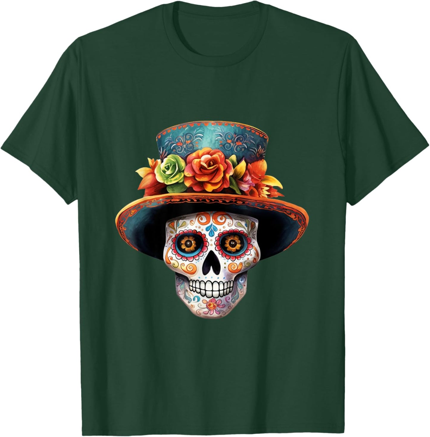 El Jefe Sugar Skull Men Dia De Los Muertos El Jefe T-Shirt - T-Shirt | Forest