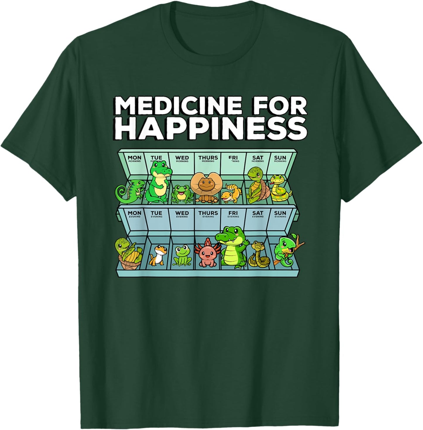 Medicine For Happiness Reptile Wildlife Animal Rescuer T-Shirt - T-Shirt | Forest