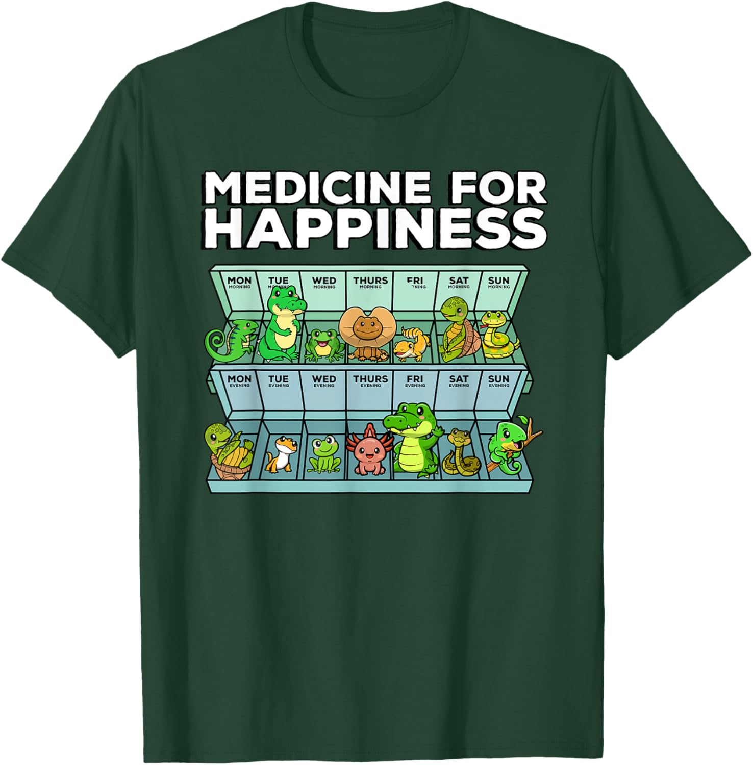 Medicine For Happiness Reptile Wildlife Animal Rescuer T-Shirt - T-Shirt | Forest