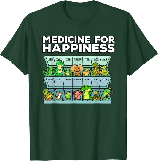 Medicine For Happiness Reptile Wildlife Animal Rescuer T-Shirt - T-Shirt | Forest