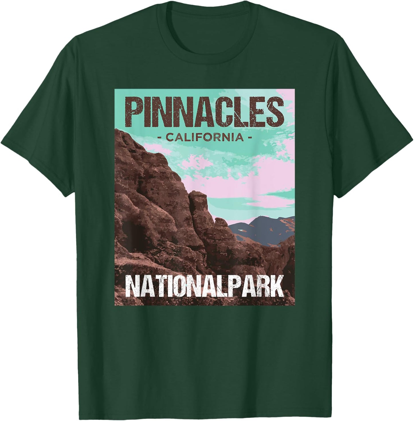 Pinnacles National Park California Poster Design T-Shirt - T-Shirt | Forest