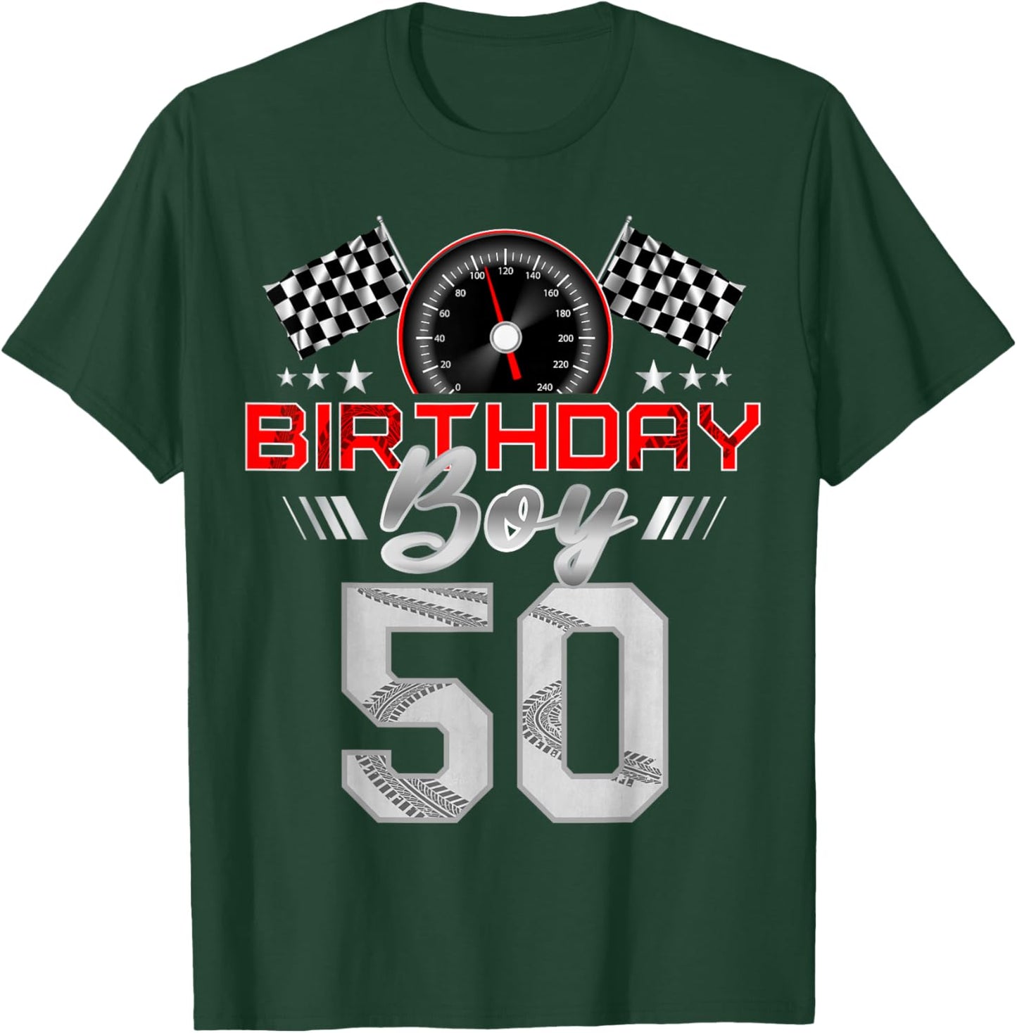 Racing Car 50th Birthday Boy Race Car 50 Year Old B-Day T-Shirt - T-Shirt | Forest
