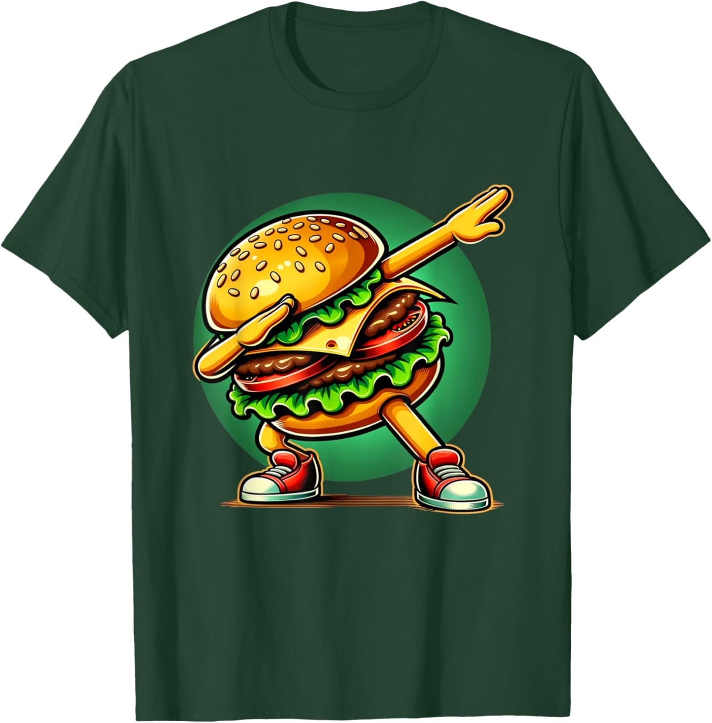 Burger Dabbing Dancing Funny Burger Hamburger Food Foodie T-Shirt - T-Shirt | Forest