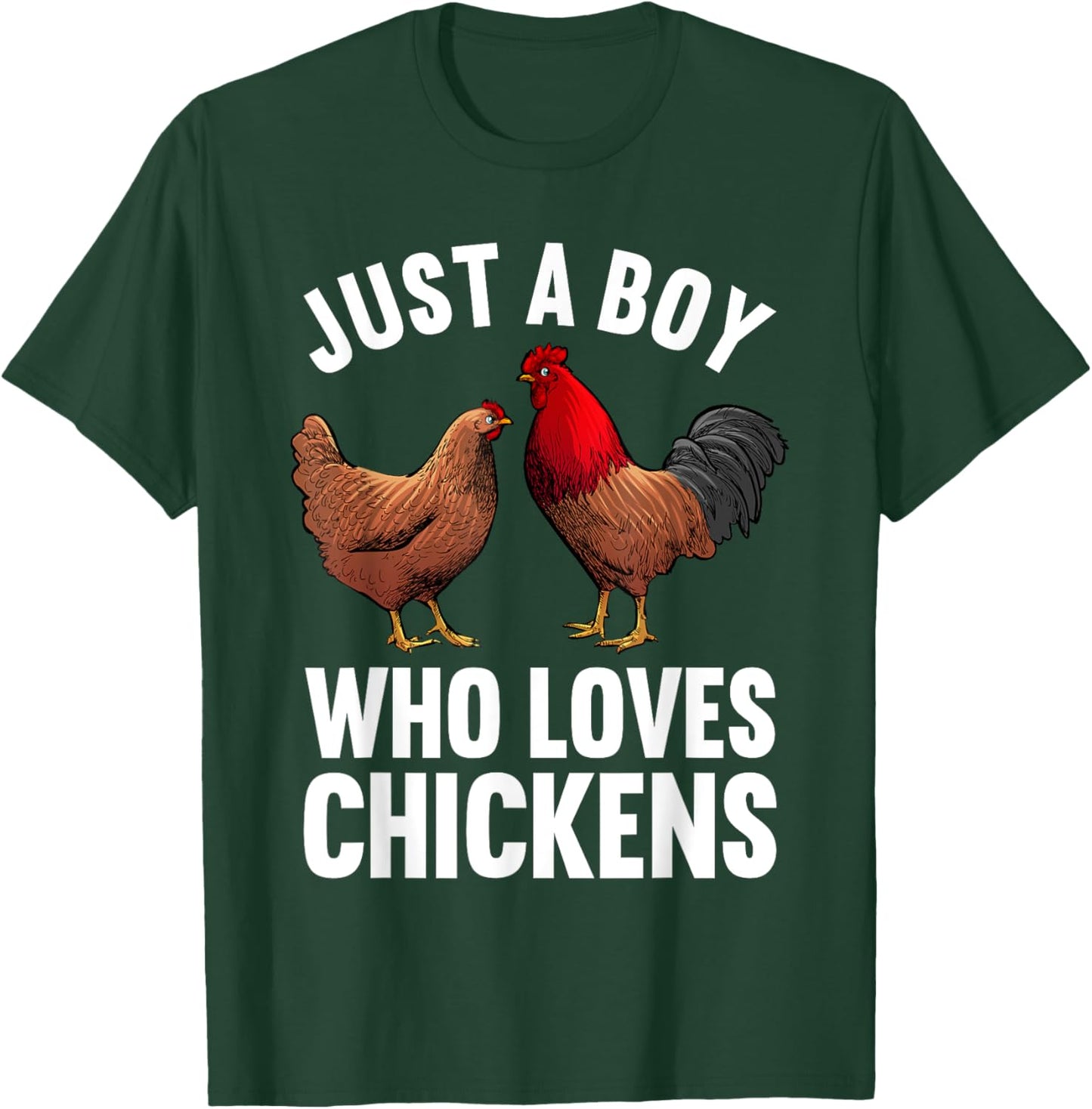 Funny Chicken Art Boys Farm Animal Chicken Farmer T-Shirt - T-Shirt | Forest