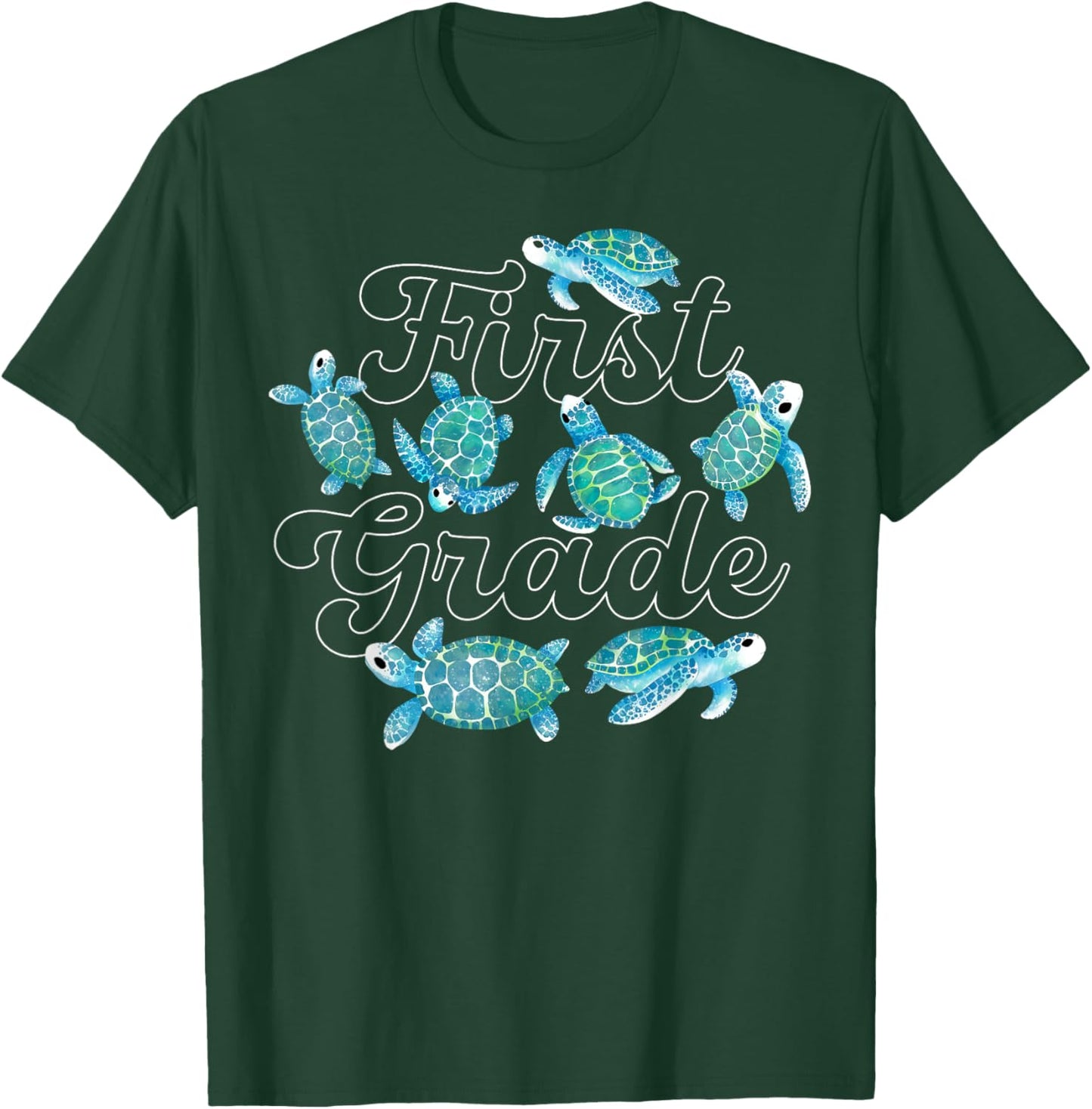 First Grade Teacher Turtle Ocean Animal Pet Lover Baby T-Shirt - T-Shirt | Forest