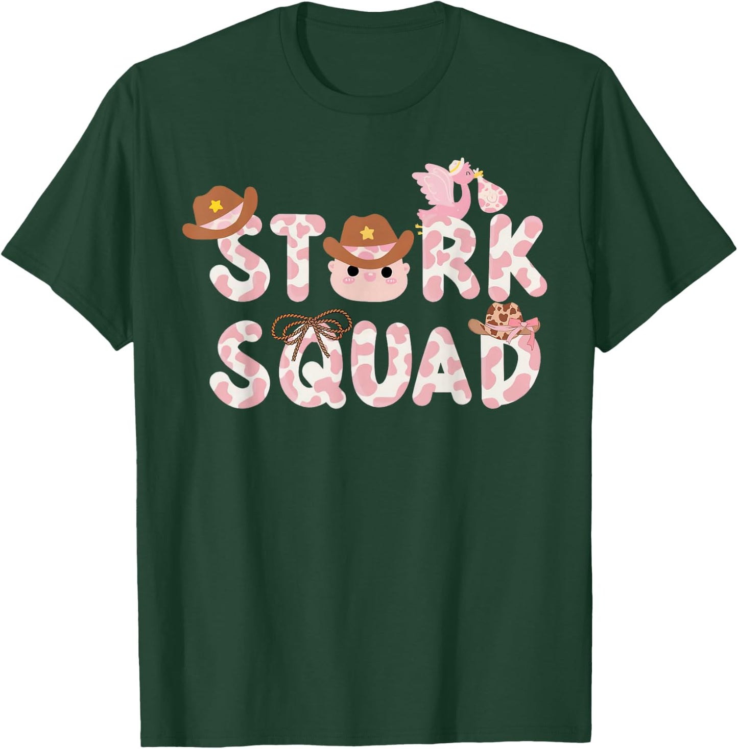 Western Labor And Delivery Nurse Stork Squad Nurse Week T-Shirt - T-Shirt | Forest