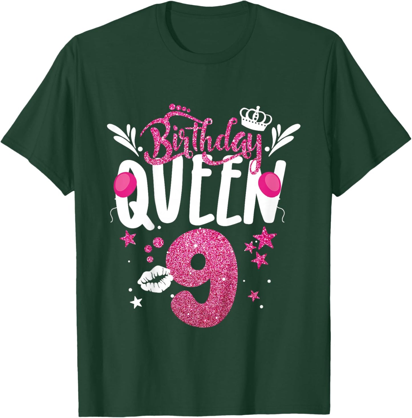 Birthday Queen 9 Year Old 9th Birthday It's My 9th Bday T-Shirt - T-Shirt | Forest