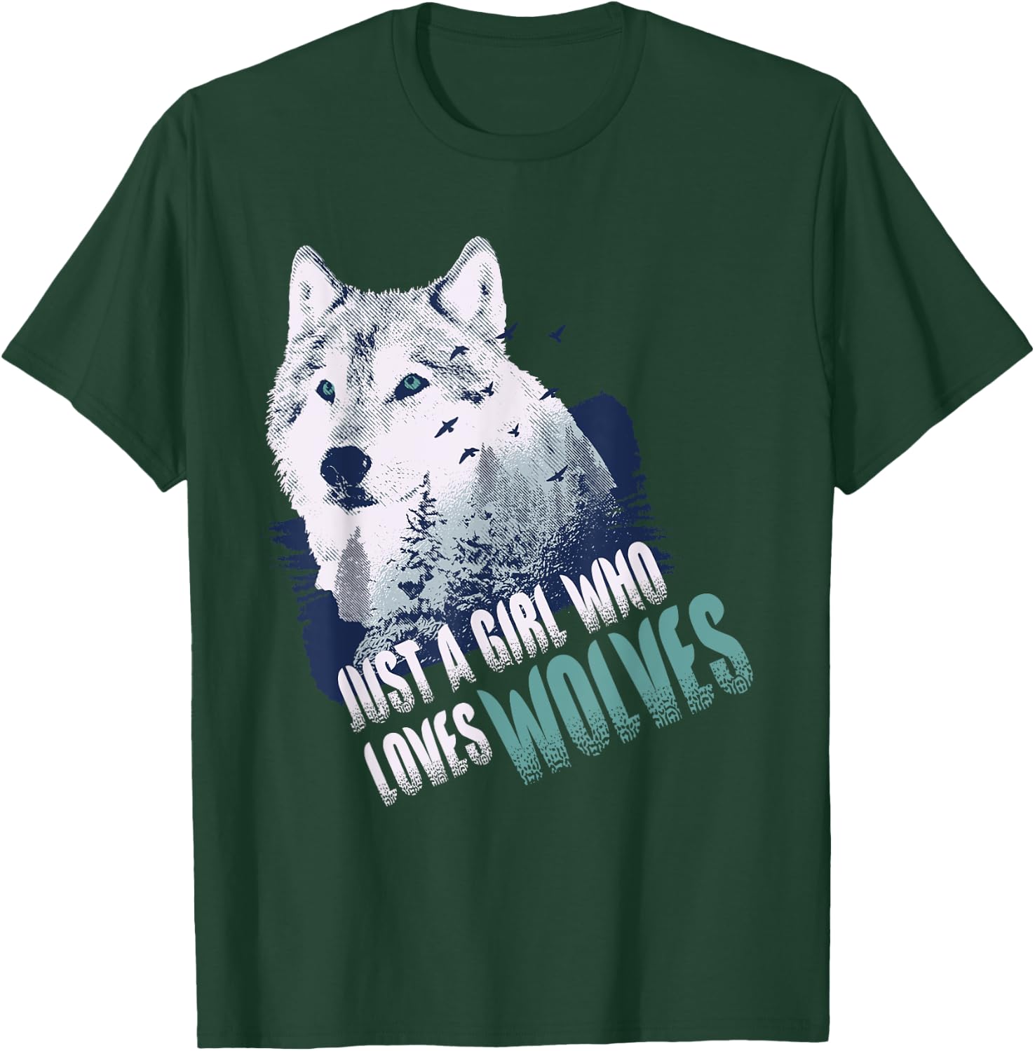 Just A Girl Who Loves Wolves | Cute Wolf Lover Gift T-Shirt - T-Shirt | Forest
