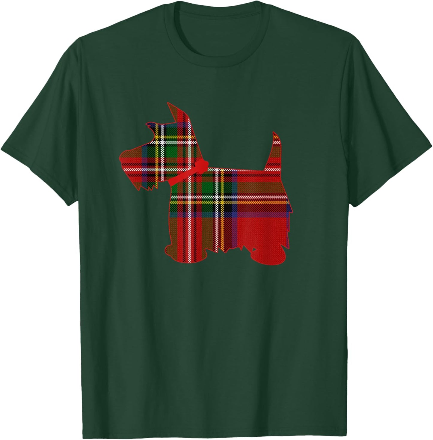 Scottie Dog Scottish Terrier Royal Stewart Tartan Red Plaid T-Shirt - T-Shirt | Forest
