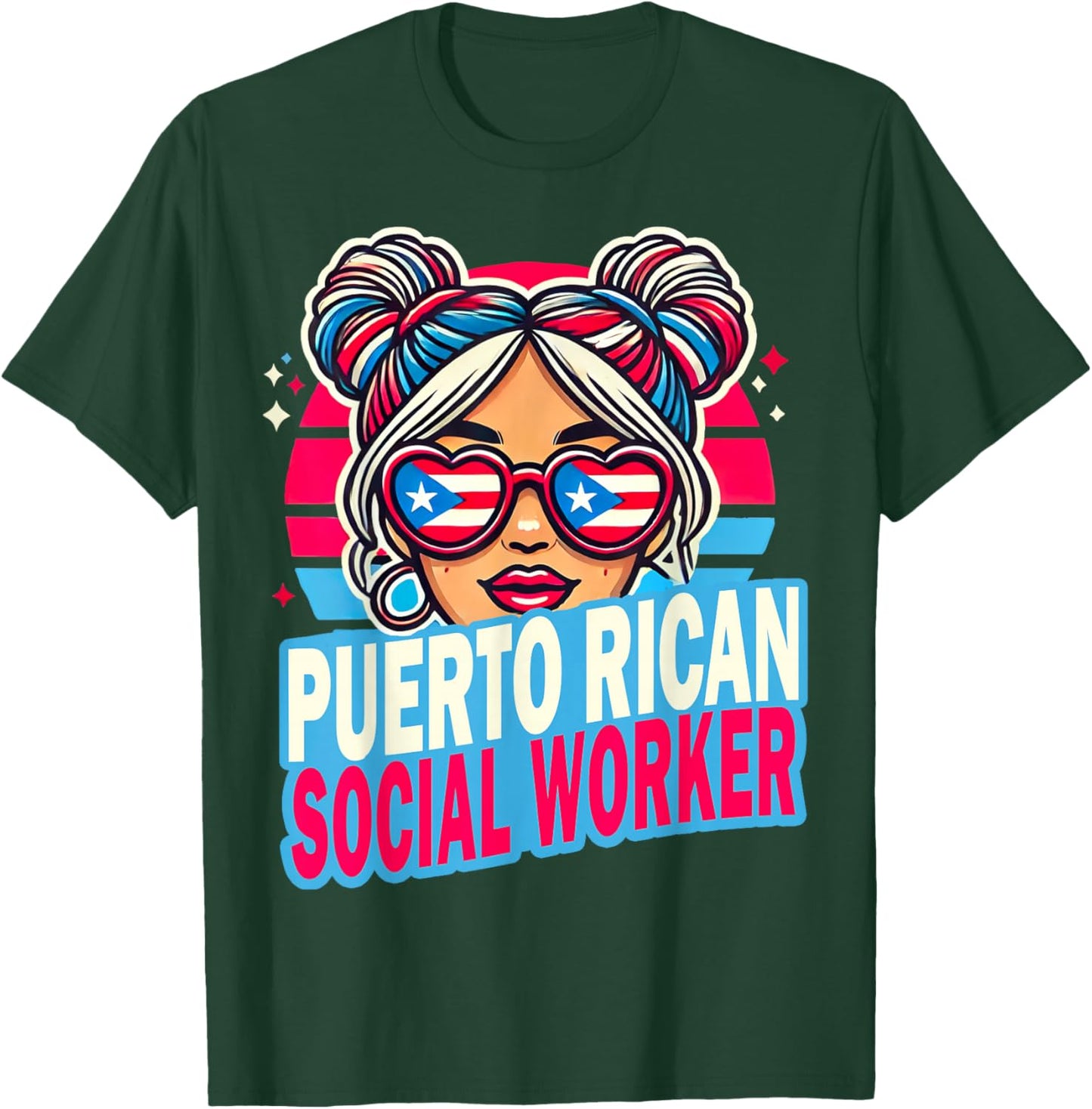 Puerto Rican Latina Social Worker MSW Masters Graduation T-Shirt - T-Shirt | Forest