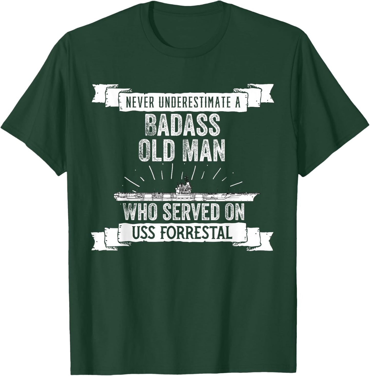 United States Military Aircraft Carrier Designs Never Underestimate USS Forrestal CV-59 Aircraft Carrier T-Shirt - T-Shirt | Forest