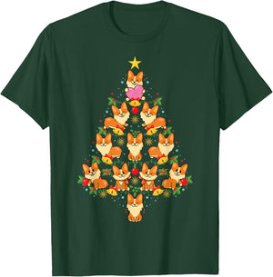 Cute Corgi Dog Christmas Tree Xmas Tree T-Shirt - T-Shirt | Forest