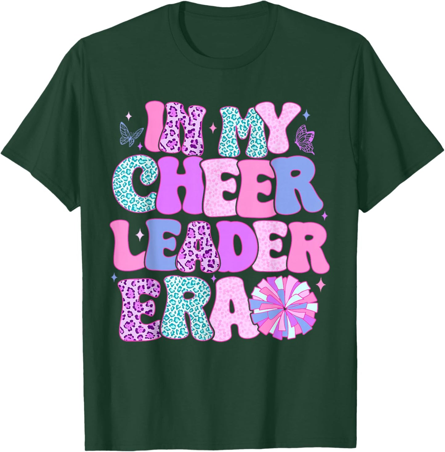 In My Cheer Leader Era Youth Cheerleader Cheerleading T-Shirt - T-Shirt | Forest