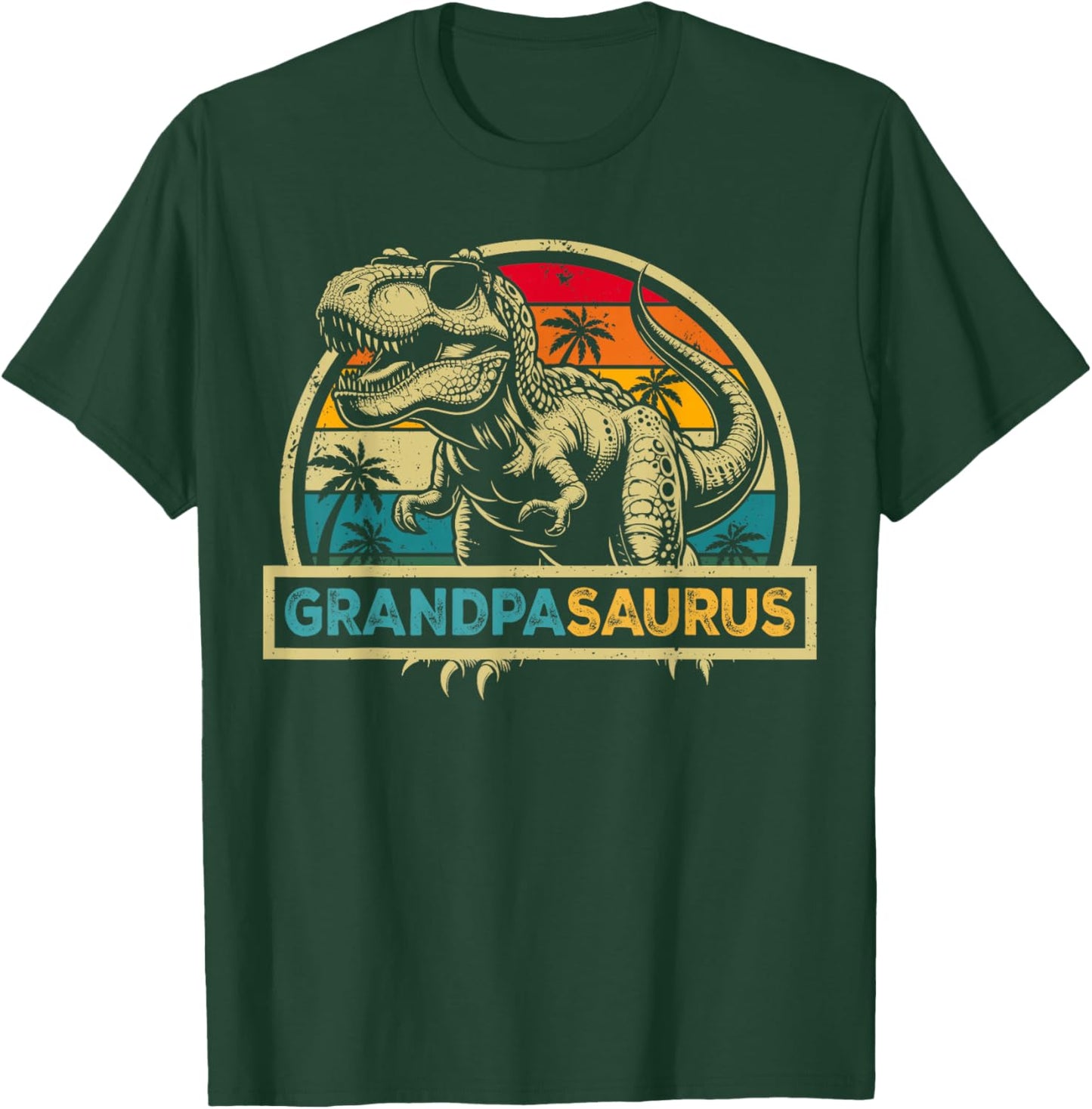 Grandpasaurus T Rex Dinosaur Grandpa Saurus Family Matching T-Shirt - T-Shirt | Forest