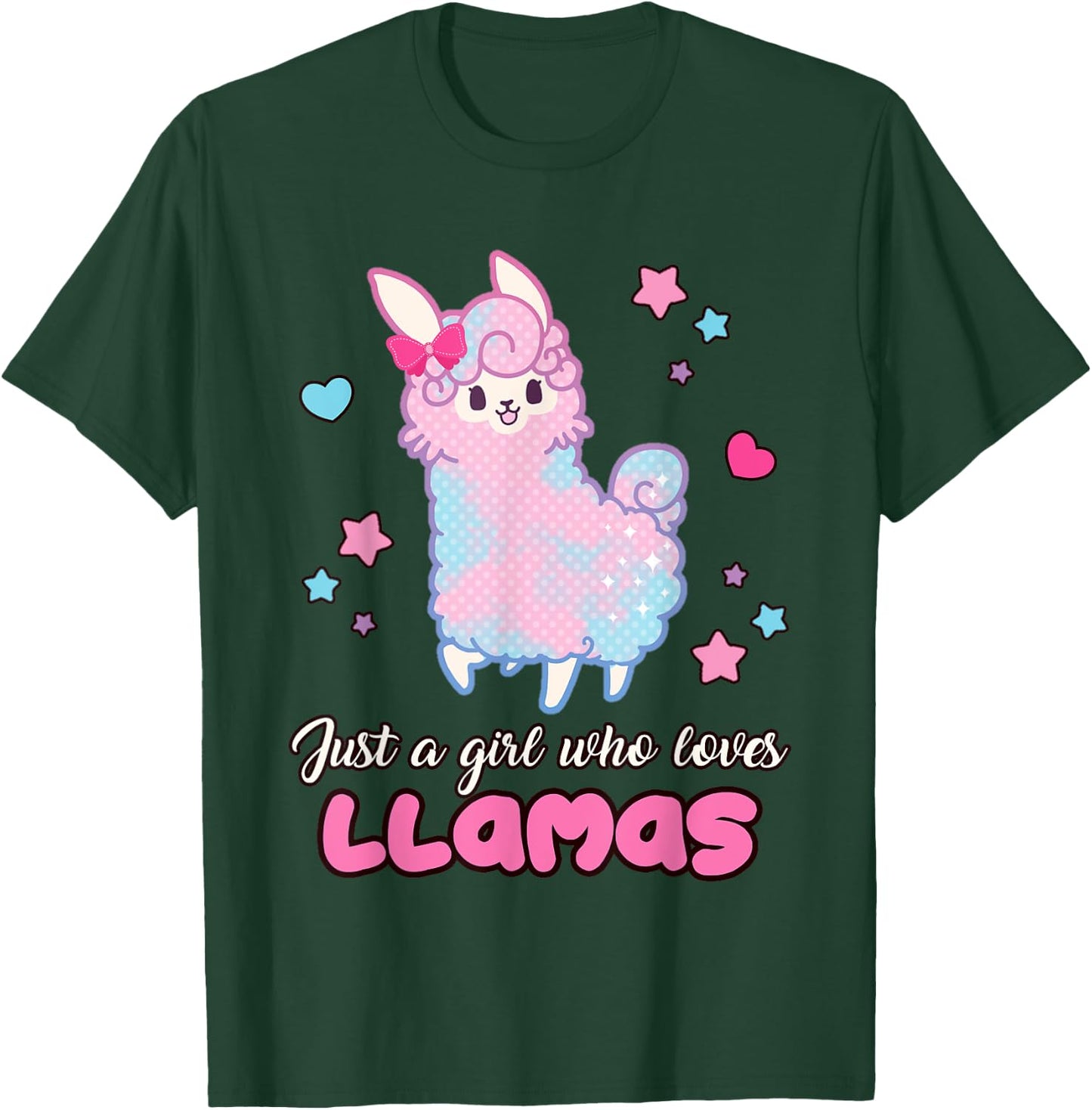 Llama Girl Shirt Just A Girl Who Loves Llamas Cute T-Shirt - T-Shirt | Forest