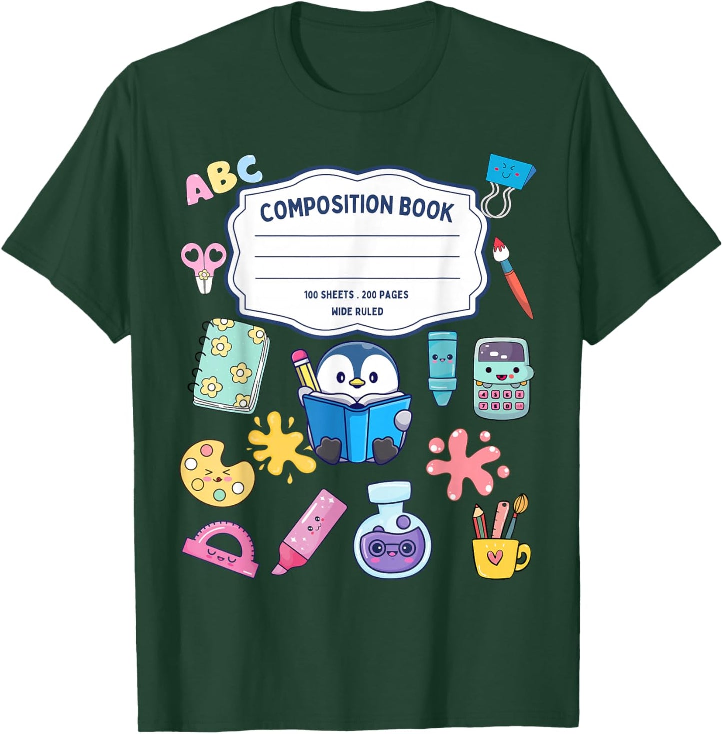 Composition Notebook Costume Matching Group Halloween School T-Shirt - T-Shirt | Forest