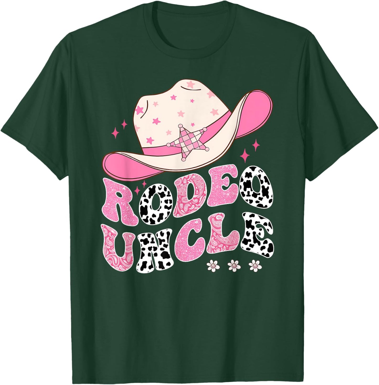 Rodeo Uncle Pink CowGirl 1St Birthday Family Matching T-Shirt - T-Shirt | Forest
