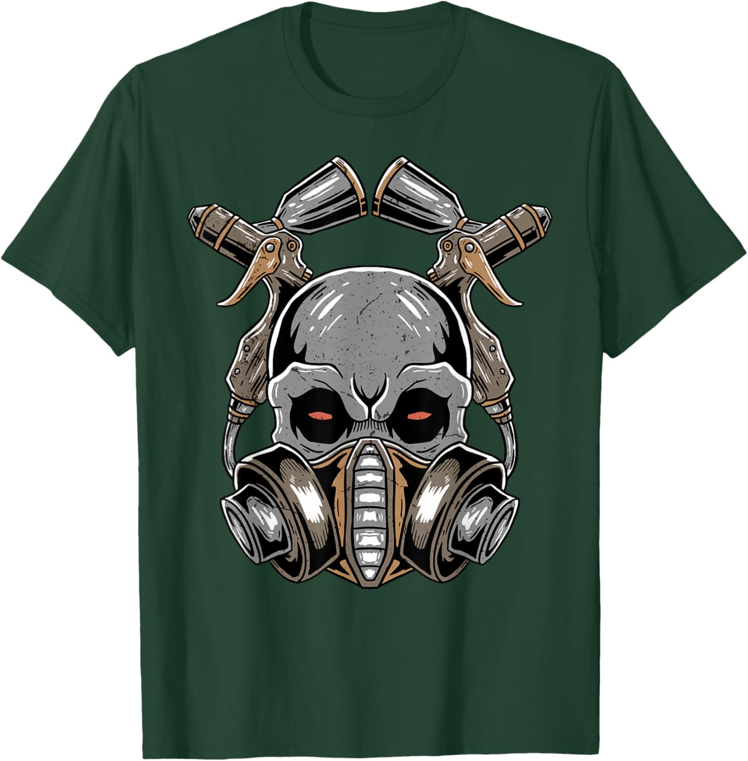 Auto Body Car Vehicle Sprayer Skull Automotive Painter T-Shirt - T-Shirt | Forest