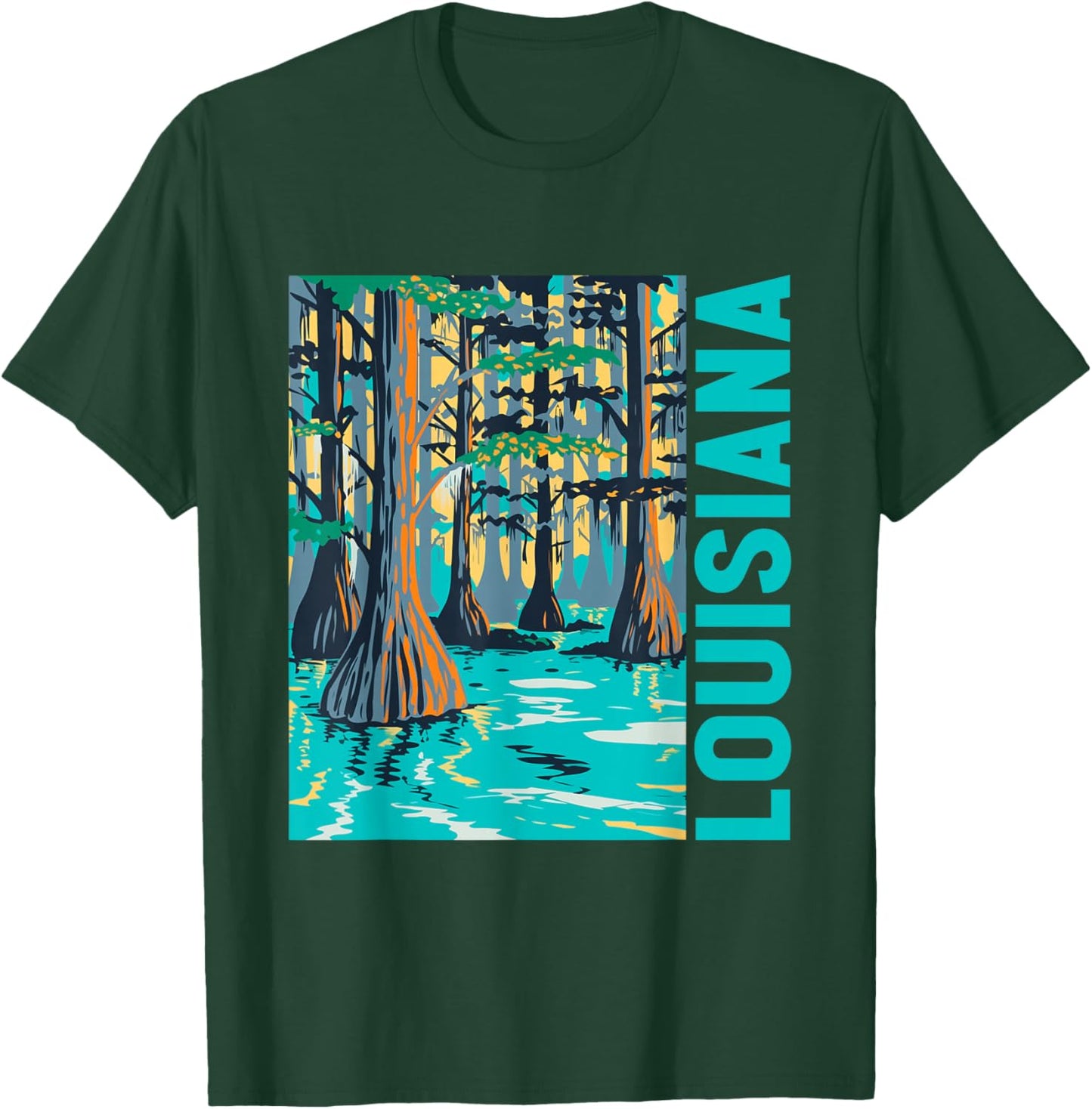 Louisiana Swamp Bald Cypress Tree Louisiana Travel Souvenir T-Shirt - T-Shirt | Forest