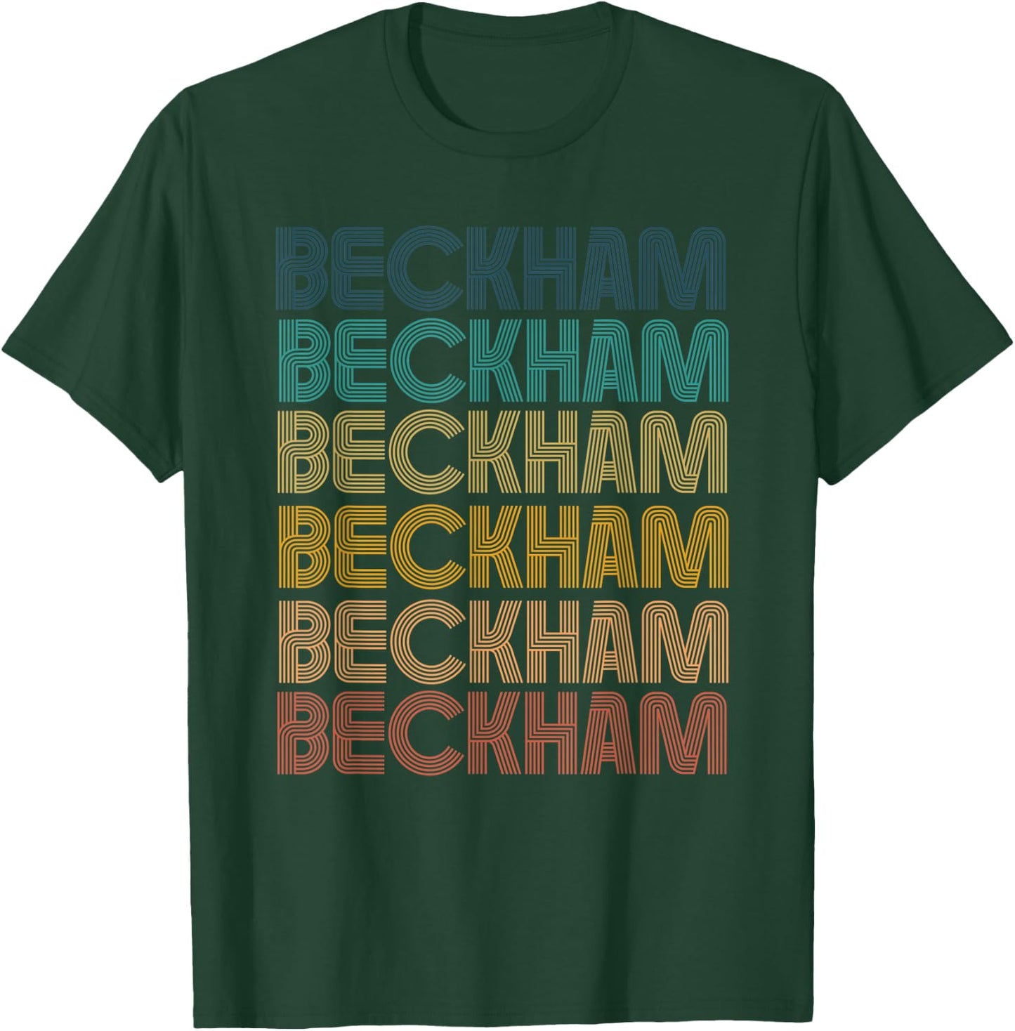 Retro Vintage BECKHAM Classic Name Cool 80s 90s T-Shirt - T-Shirt | Forest