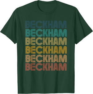 Retro Vintage BECKHAM Classic Name Cool 80s 90s T-Shirt - T-Shirt | Forest