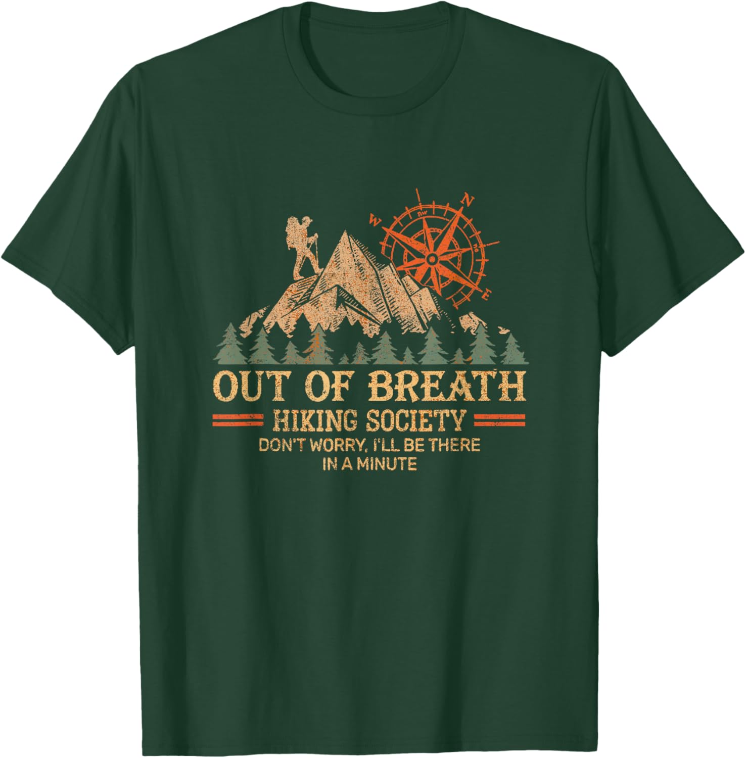 Out of Breath Hiking Society Women Hiker Nature Love T-Shirt - T-Shirt | Forest