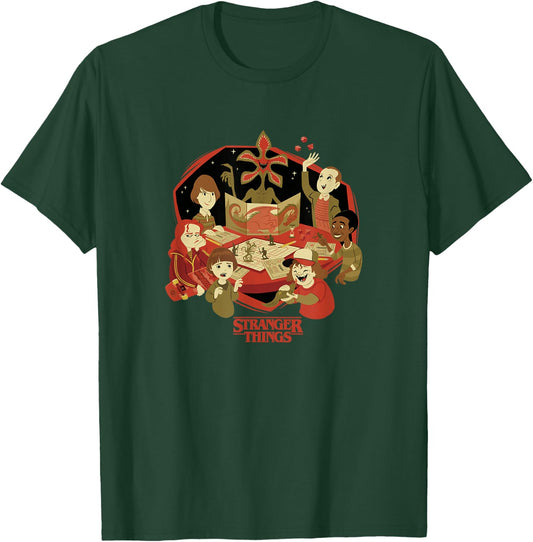 Stranger Things D&D Group Shot Cartoon T-Shirt - T-Shirt | Forest