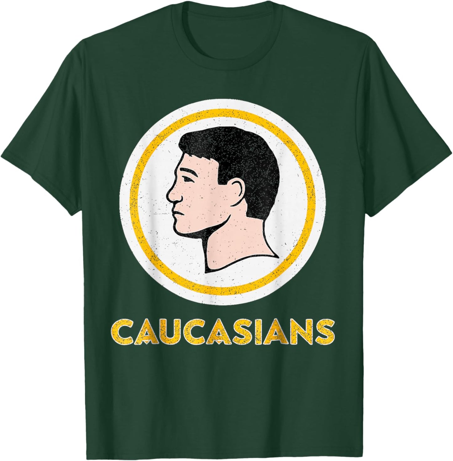 Caucasians Funny Vintage Caucasians Pride T-Shirt - T-Shirt | Forest