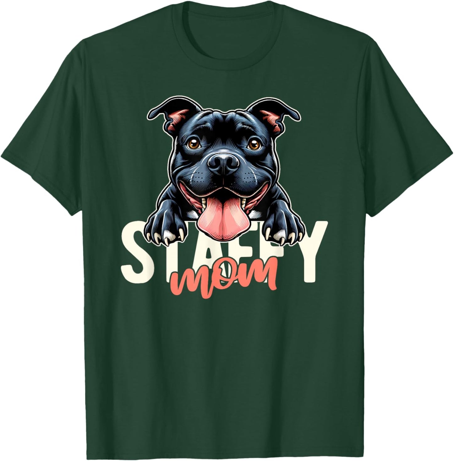Staffy Mom Staffordshire Bull Terrier Dog Tattoo Funny Women T-Shirt - T-Shirt | Forest