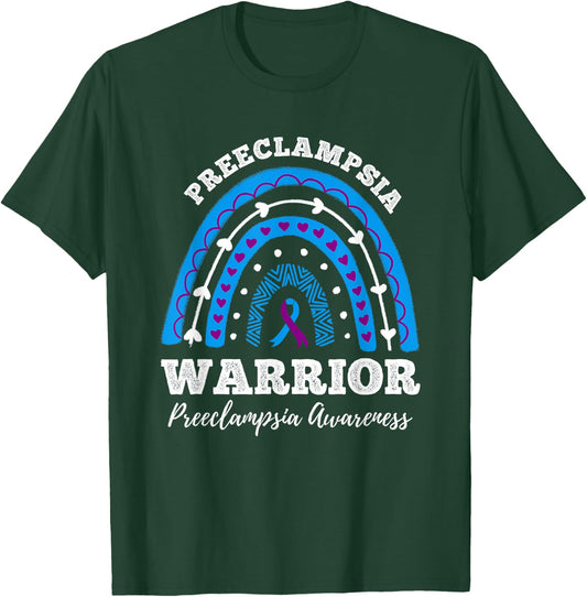 Rainbow Warrior Preeclampsia Awareness Month T-Shirt - T-Shirt | Forest