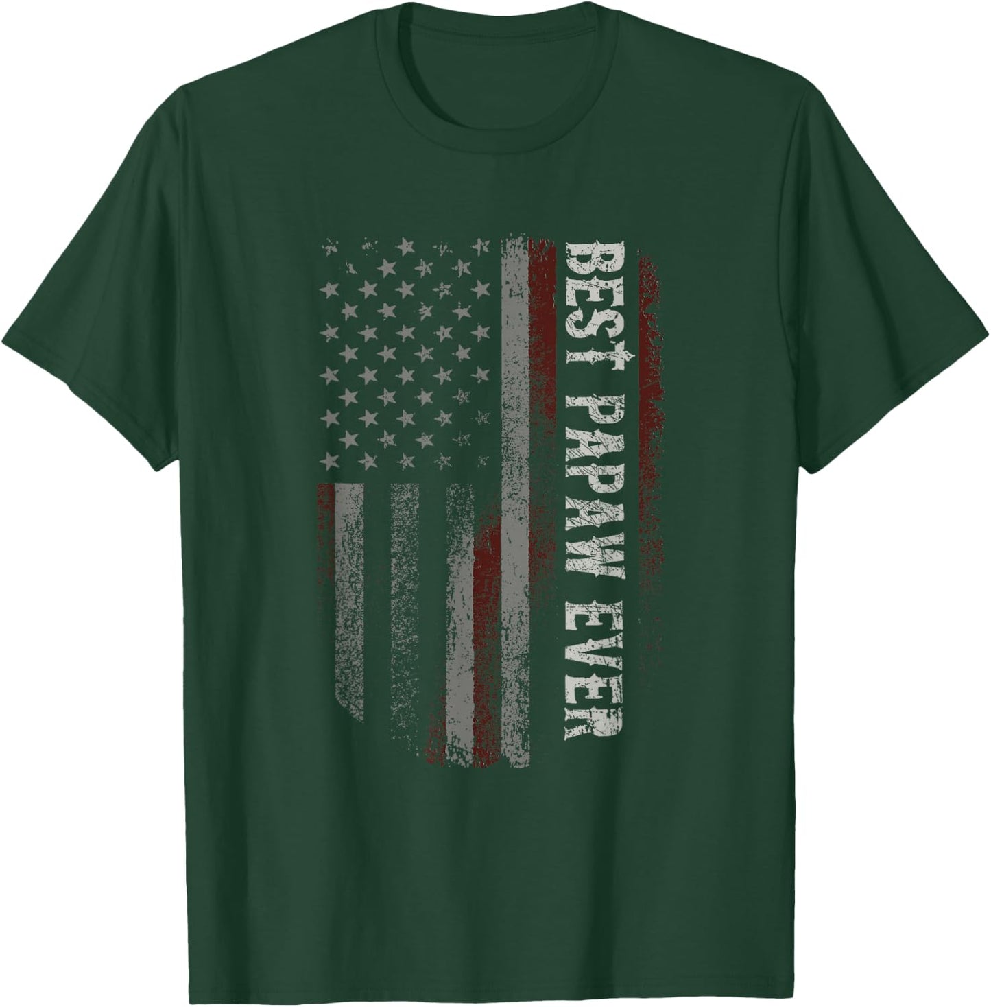 Best Papaw Ever American Flag Vintage Grandpa Fathers Day Women Men T-Shirt - T-Shirt | Forest