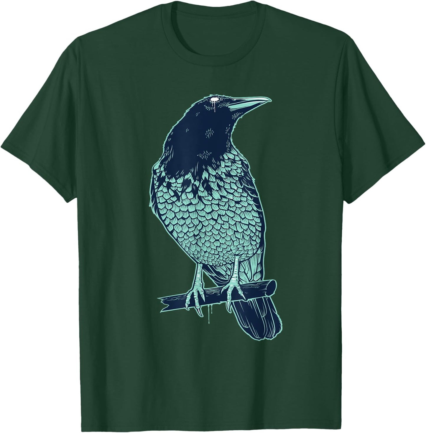 Colorful Raven Bird Illustration Graphic Art Outfit Crow T-Shirt - T-Shirt | Forest