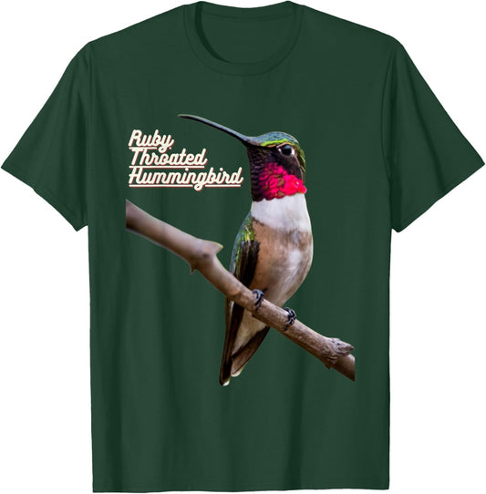 Ruby Throated Hummingbird T-Shirt - T-Shirt | Forest