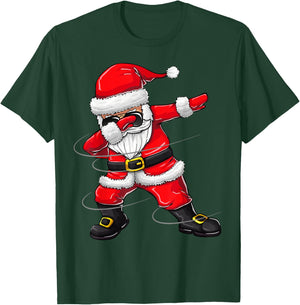 Christmas for Kids Dabbing Santa Boy Girl Xmas Gift T-Shirt - T-Shirt | Forest