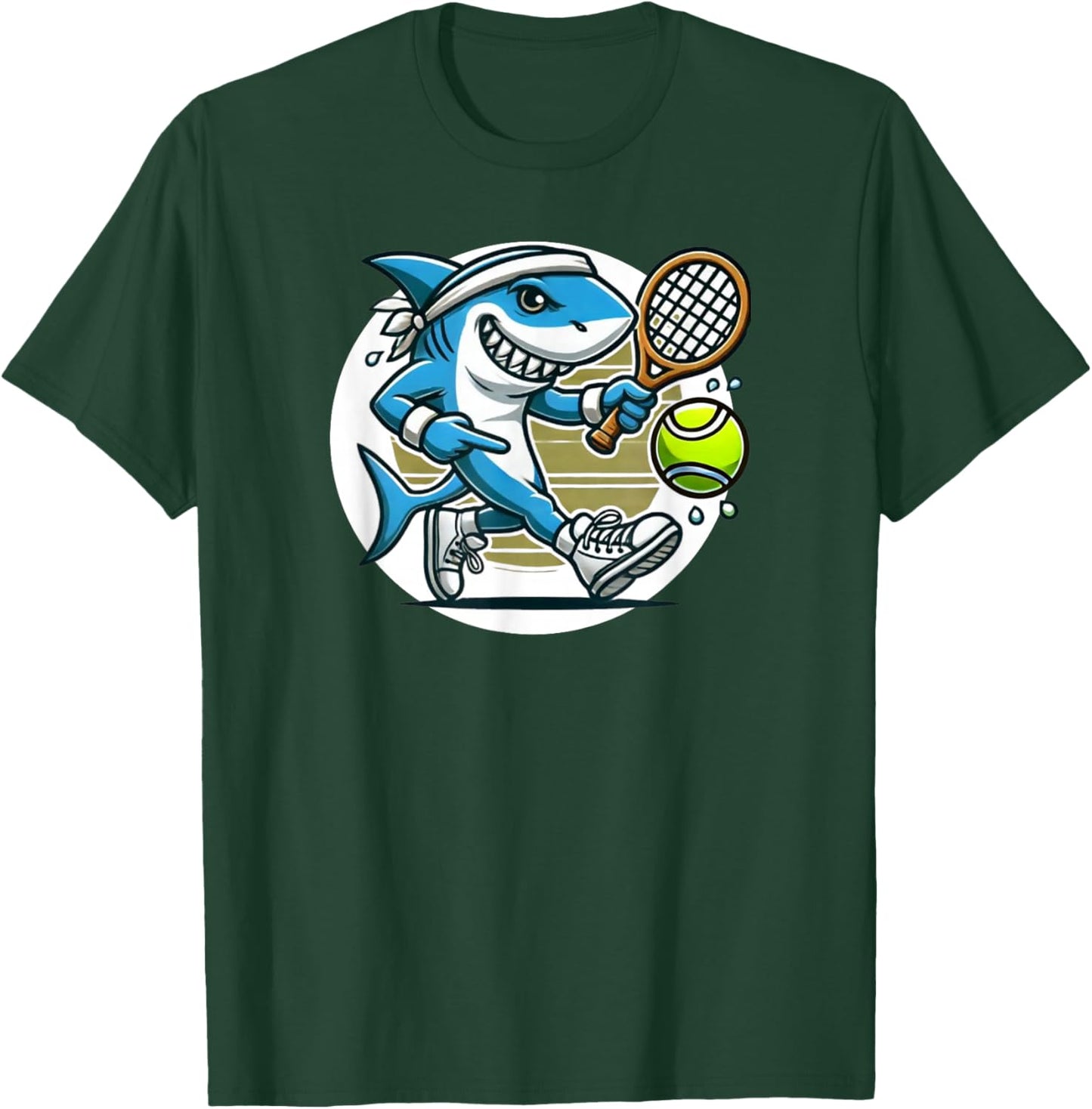 Tennis Skark Playing Tennis T-Shirt - T-Shirt | Forest