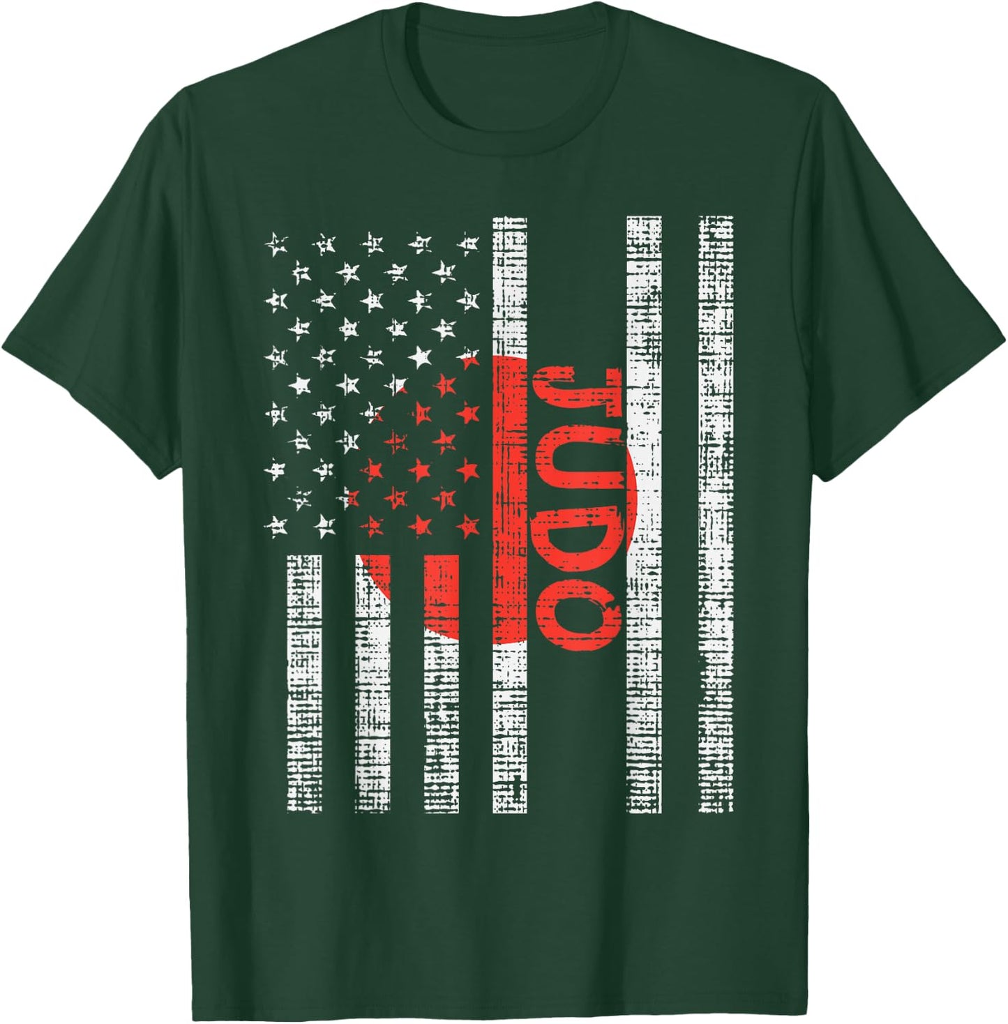 US Japan Flag Judo Vintage Patriotic Martial Art Judoka Gift Kids Men T-Shirt - T-Shirt | Forest