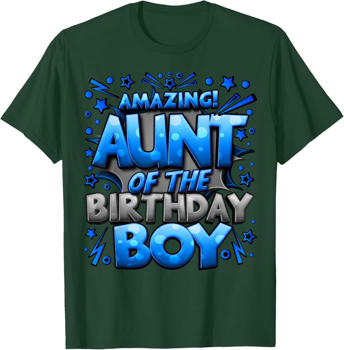 Aunt of the Birthday Boy Matching Family Of Boy Party T-Shirt - T-Shirt | Forest