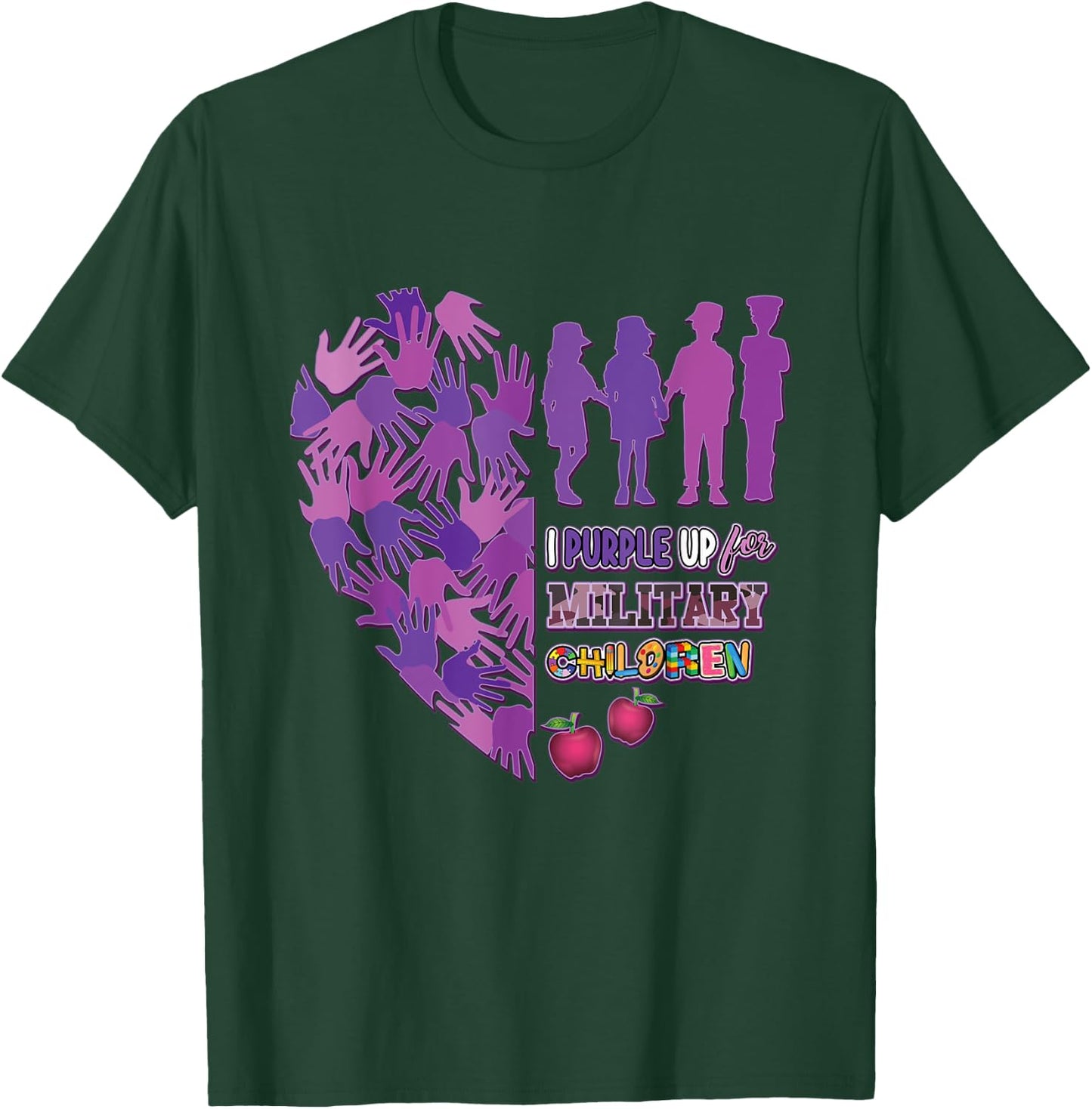Military Child Shirt Purple Up for Military Kids Month Women T-Shirt - T-Shirt | Forest