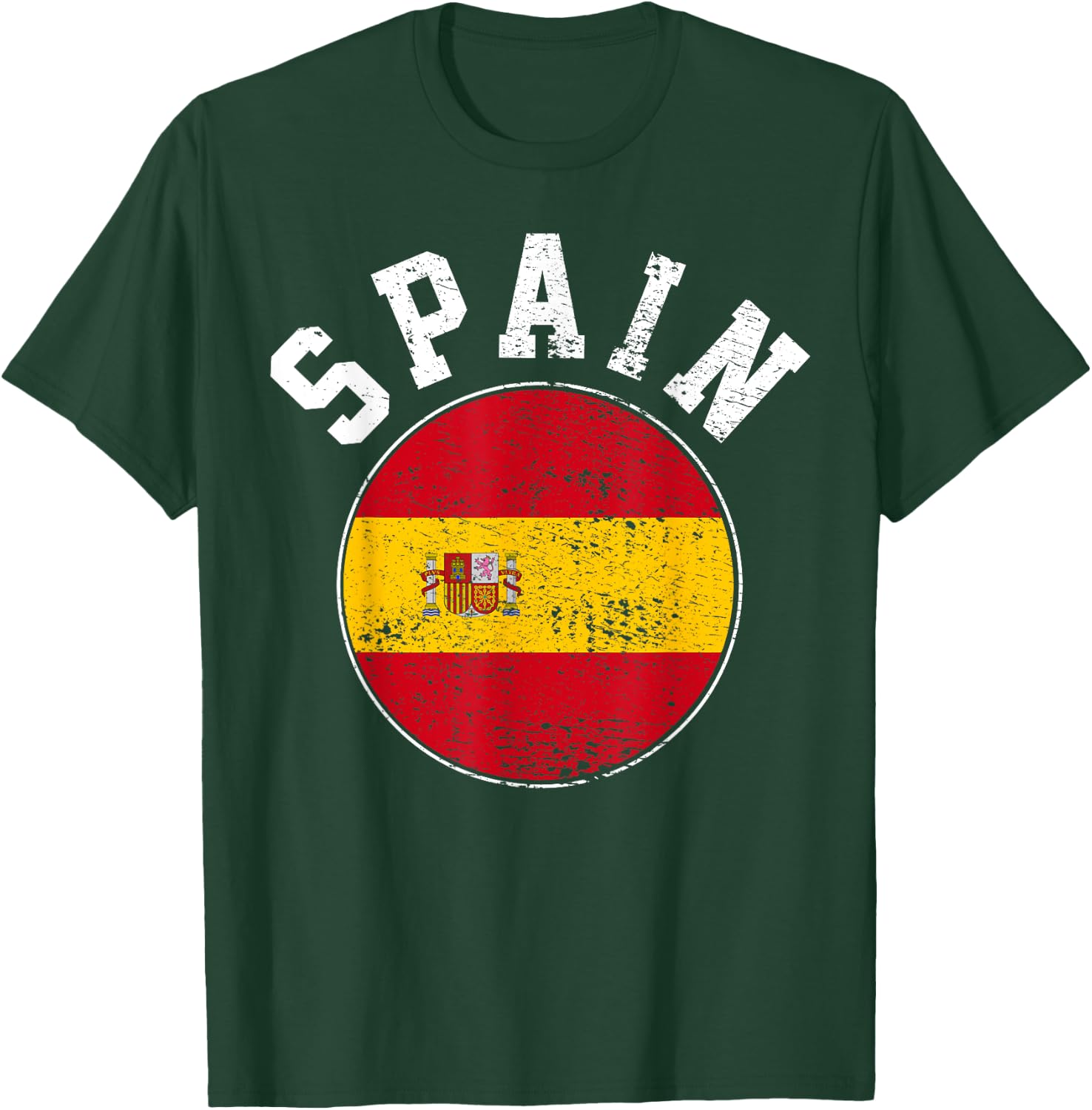 Spain Flag Vintage T-Shirt - T-Shirt | Forest