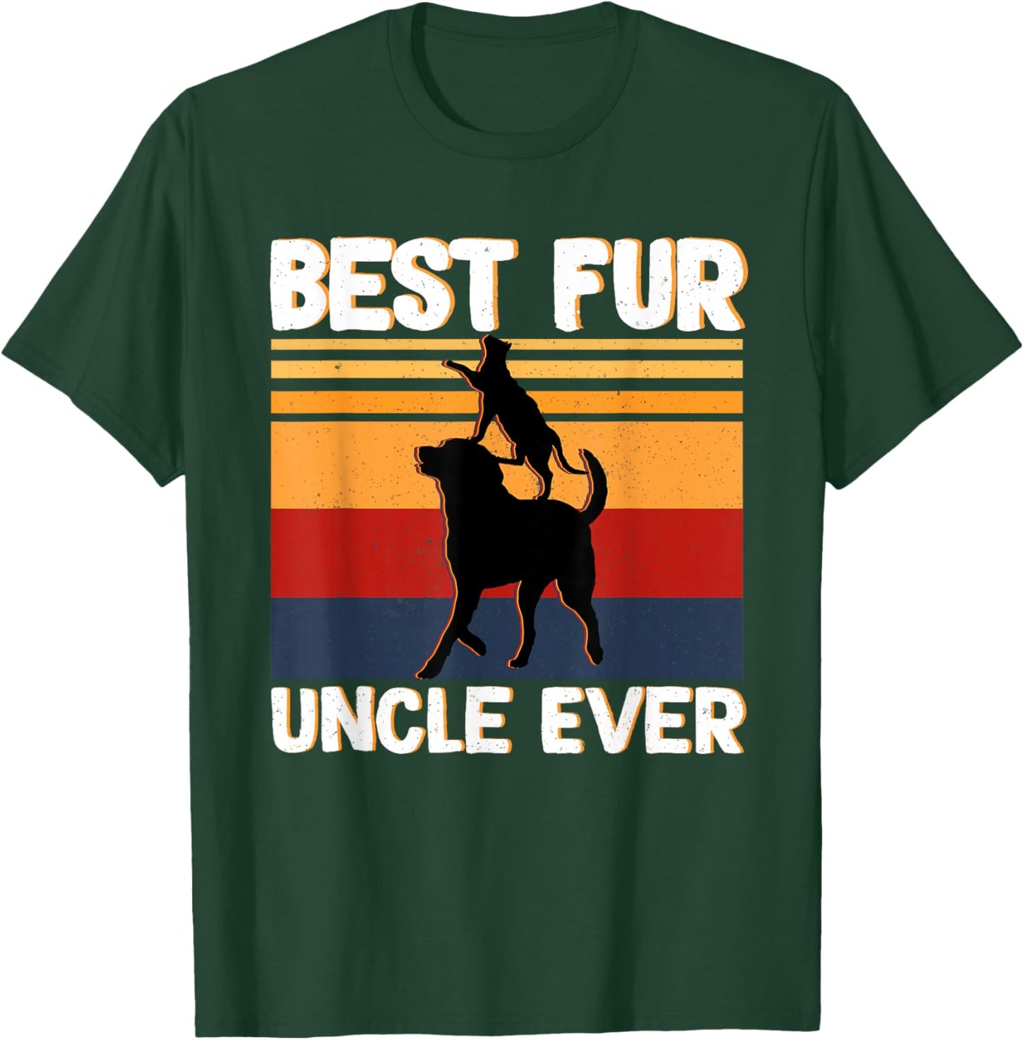 Best Fur Uncle Ever Funny Vintage Retro Dog and Cat Owner T-Shirt - T-Shirt | Forest
