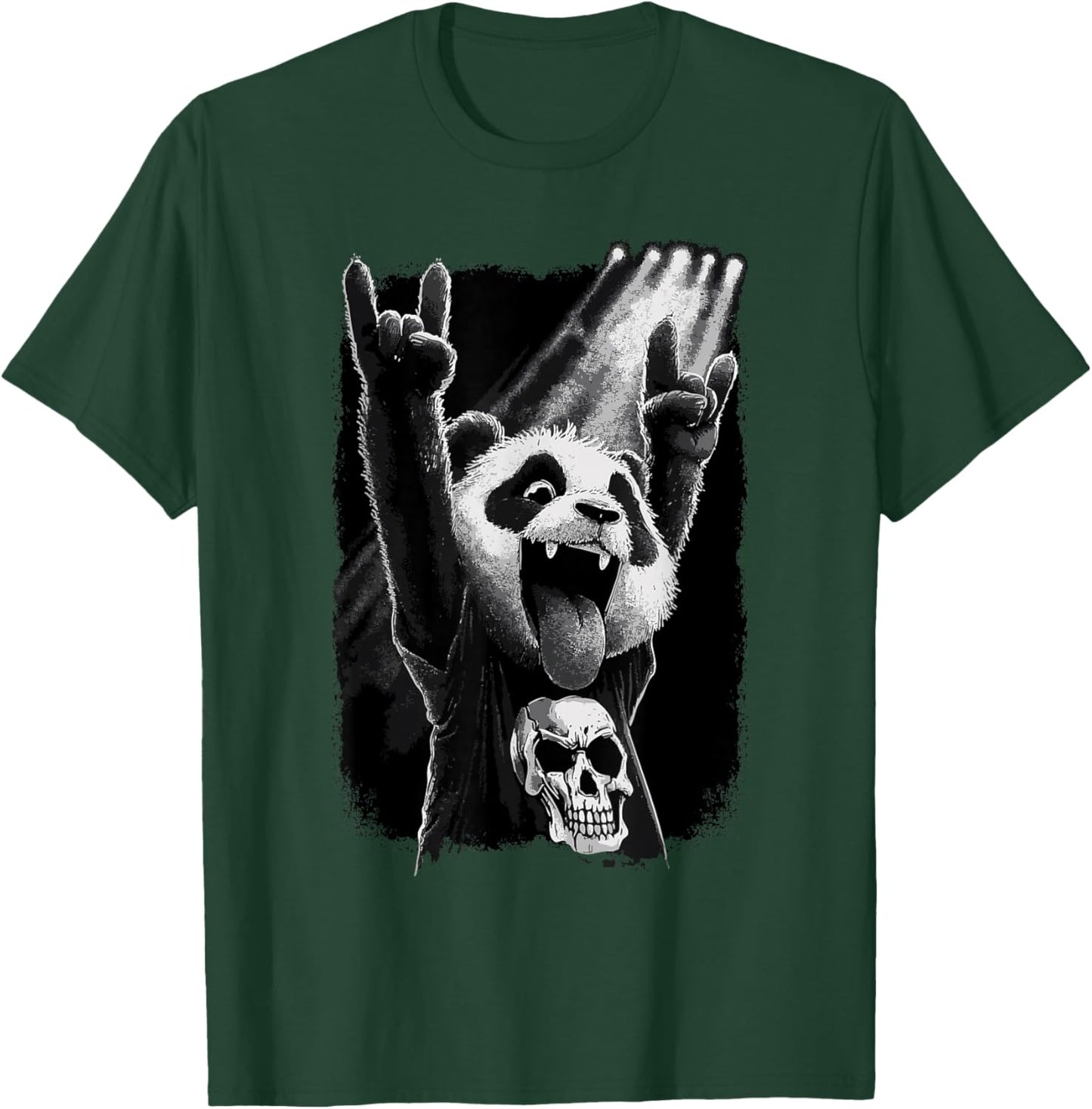Rock Panda Skull On Stage Concert T-Shirt - T-Shirt | Forest