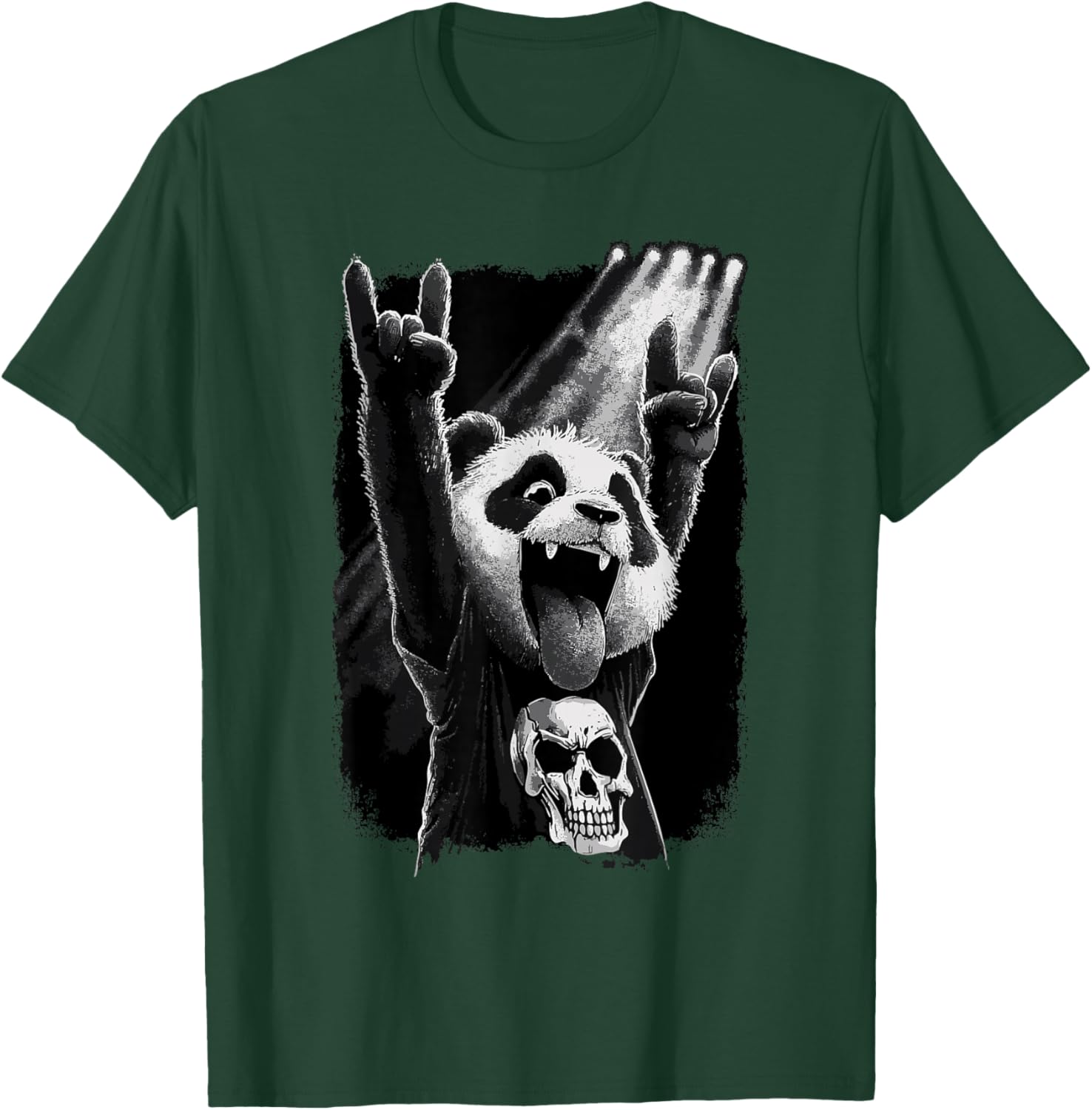 Rock Panda Skull On Stage Concert T-Shirt - T-Shirt | Forest